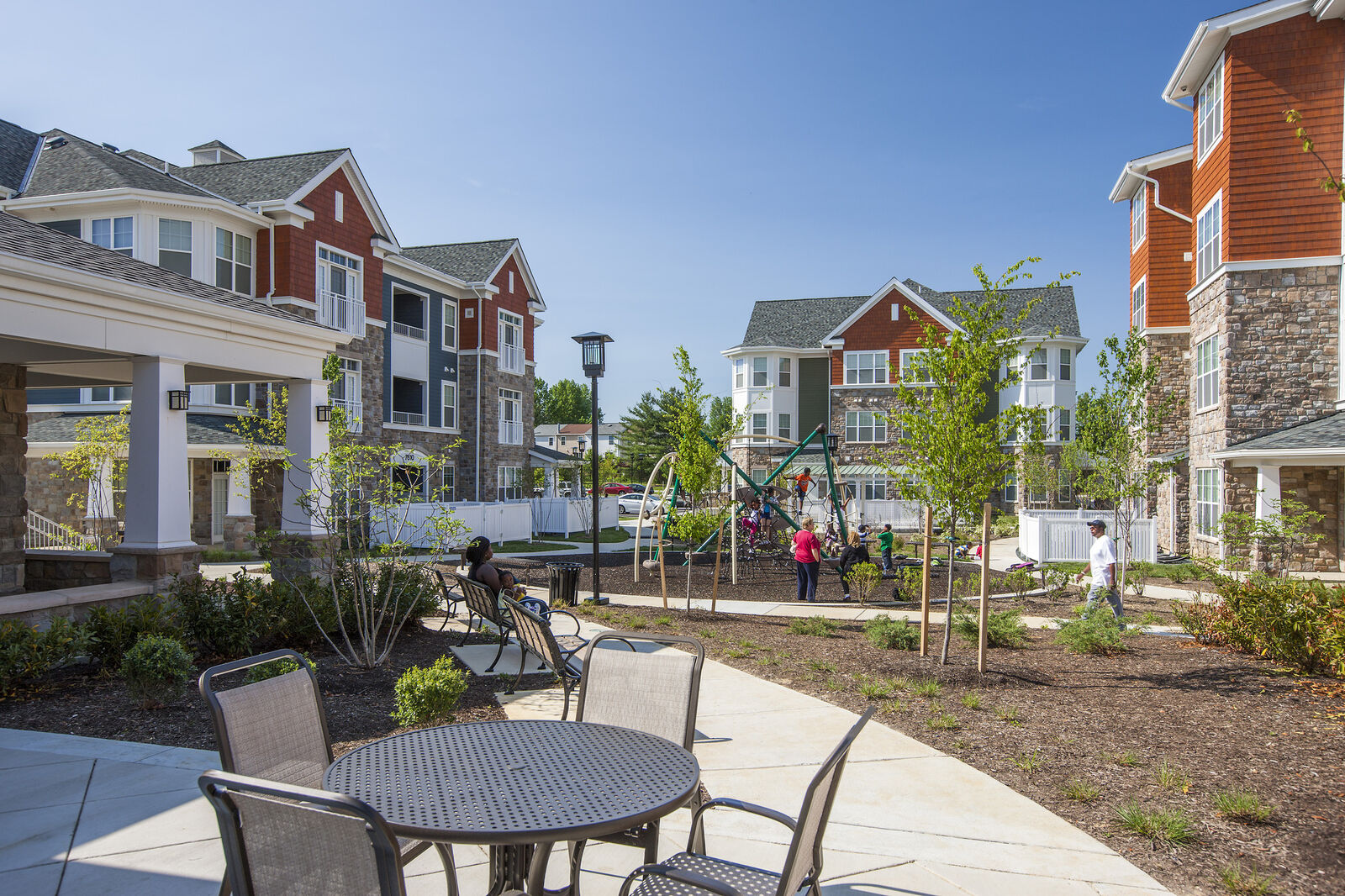 Architectural images of Columbia Maryland apartment community and senior living center at Monarch Mills